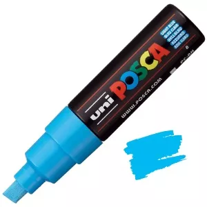 Akrylový fix Posca PC-8K 8mm (zkosený hrot) - varianty - PC-8K 8 mm - Light Blue 8