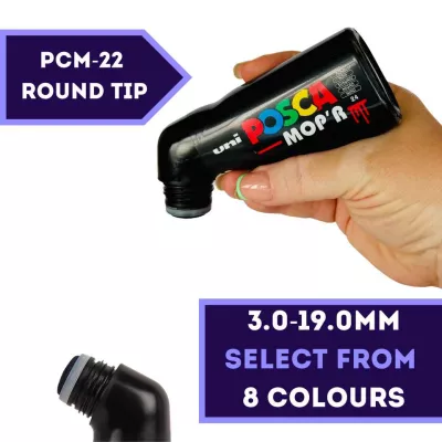 Akrylový fix Posca PCM - 22 19mm - varianty | PCM-22 19 mm - 1 White, PCM-22 19 mm - 2 Yellow, PCM-22 19 mm - 6 Green, PCM-22 19 mm - 8 Light Blue, PCM-22 19 mm - 33 Blue, PCM-22 19 mm - 13 Pink, PCM-22 19 mm - 15 Red, PCM-22 19 mm - 24 Black