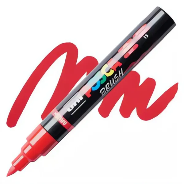 Akrylový fix Posca se štětečkovým hrotemPC-5BR - varianty - PC-5BR - Red 15