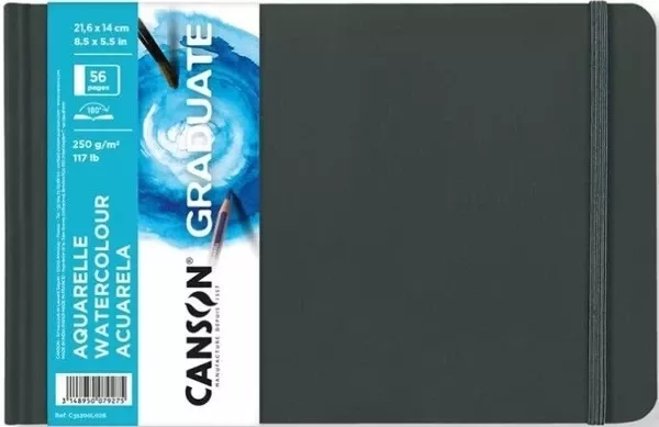 Akvarelové skicáky Graduate Book Aquarelle - varianty - 21,6 x 14 cm, 56 listů, 250g/m² Canson