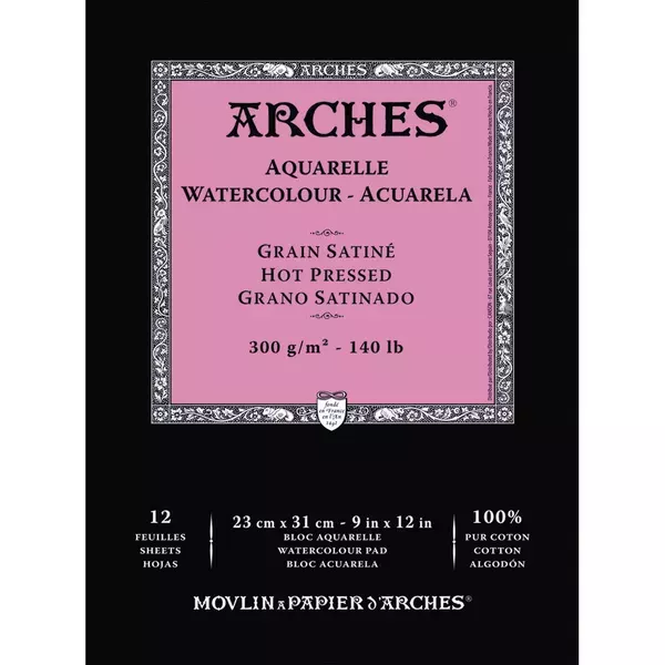 Arches skicák lepený 12l HP 300g - varianty - Arches skicák lepený 23x31cm 12l HP 300g