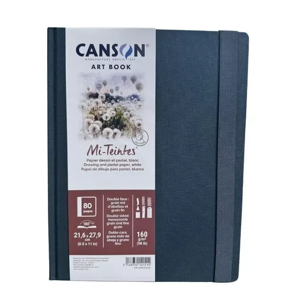 Canson Art Book Mi-Teintes - skicák pro pastel a kresbu 80l - varianty - 21,6 x 27,9 cm, 160 g/m², 80 stran