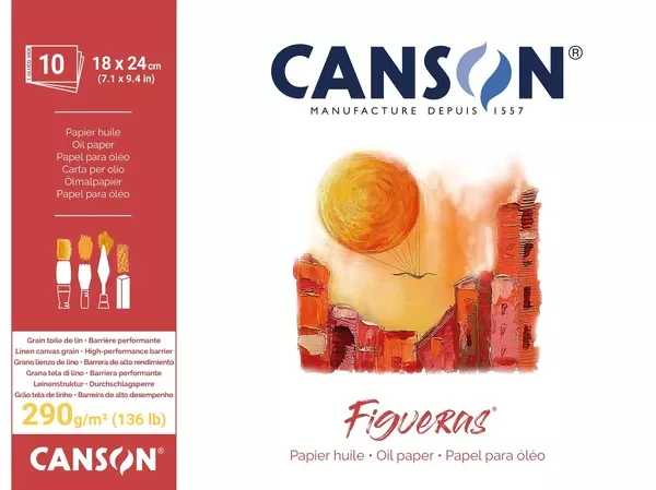 Canson Figueras na olejové barvy(lepený) - 290 g, 10 listů - varianty