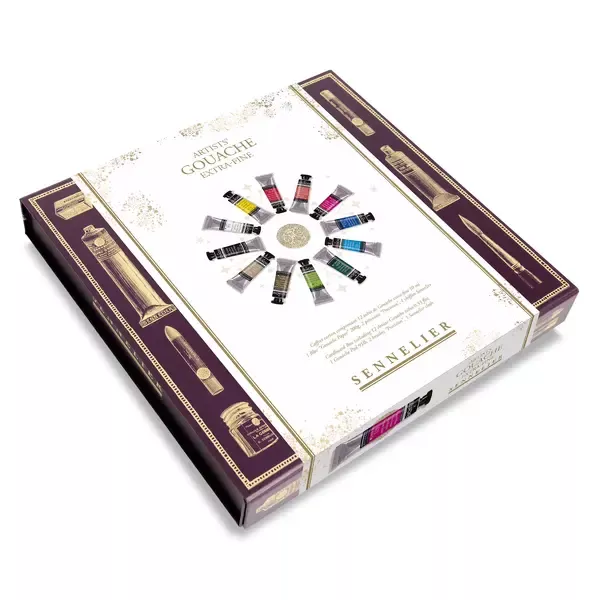 Dárková sada 12 kvašových uměleckých barev Sennelier - 12 x 10 ml