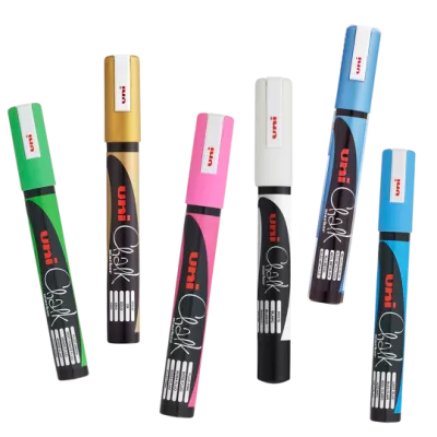 Křídové popisovače Posca PWE-5M - varianty | Křídový popisovač PWE-5M - Metallic Blue, Křídový popisovač PWE-5M - Metallic Red, Křídový popisovač PWE-5M - Metallic Green, Křídový popisovač PWE-5M - Metallic Pink, Křídový popisovač PWE-5M - Metallic Violet, Křídový popisovač PWE-5M -  White, Křídový popisovač PWE-5M - Fluo Yellow, Křídový popisovač PWE-5M - Fluo Orange, Křídový popisovač PWE-5M - Fluo Grren, Křídový popisovač PWE-5M - Fluo Pink, Křídový popisovač PWE-5M - Red , Křídový popisovač PWE-5M - Light Blue, Křídový popisovač PWE-5M - Violet, Křídový popisovač PWE-5M - Black, Křídový popisovač PWE-5M - Gold, Křídový popisovač PWE-5M - Silver