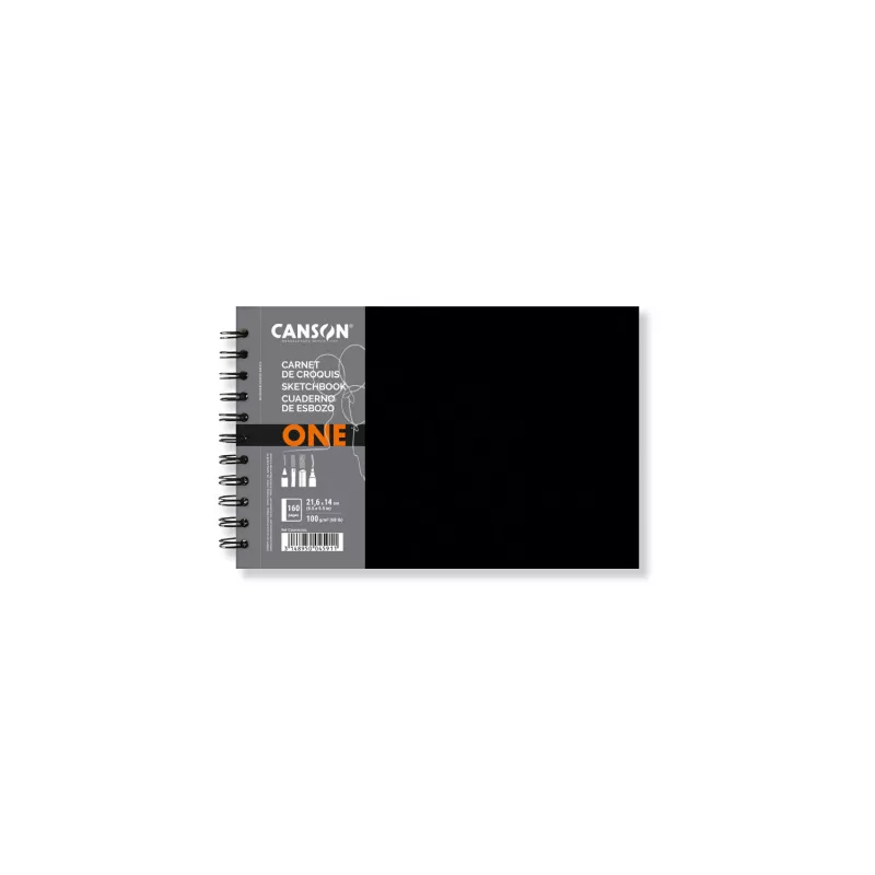 One ArtBook - kroužková vazba (Canson 100 g/m2) - varianty - 21,6x14cm 80l 100g - Kroužková vazba na krátké straně