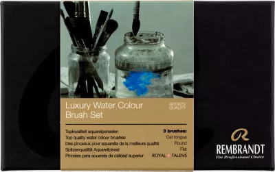 Sada cestovních akvarelových štětců Rembrandt - 3 různé tvary štětců Royal Talens
