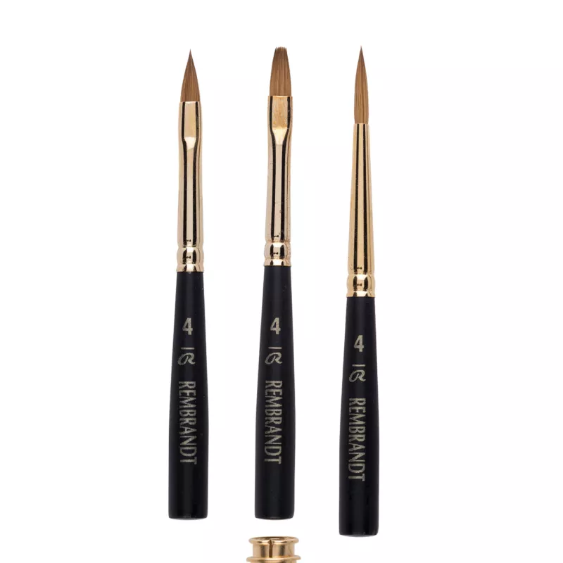 Sada cestovních akvarelových štětců Rembrandt - 3 různé tvary štětců Royal Talens