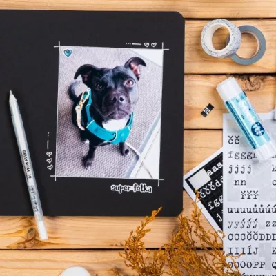 West Design Album kroužkové se stuhou 30 × 30 cm (200 g/m2, 42 listů) - černé