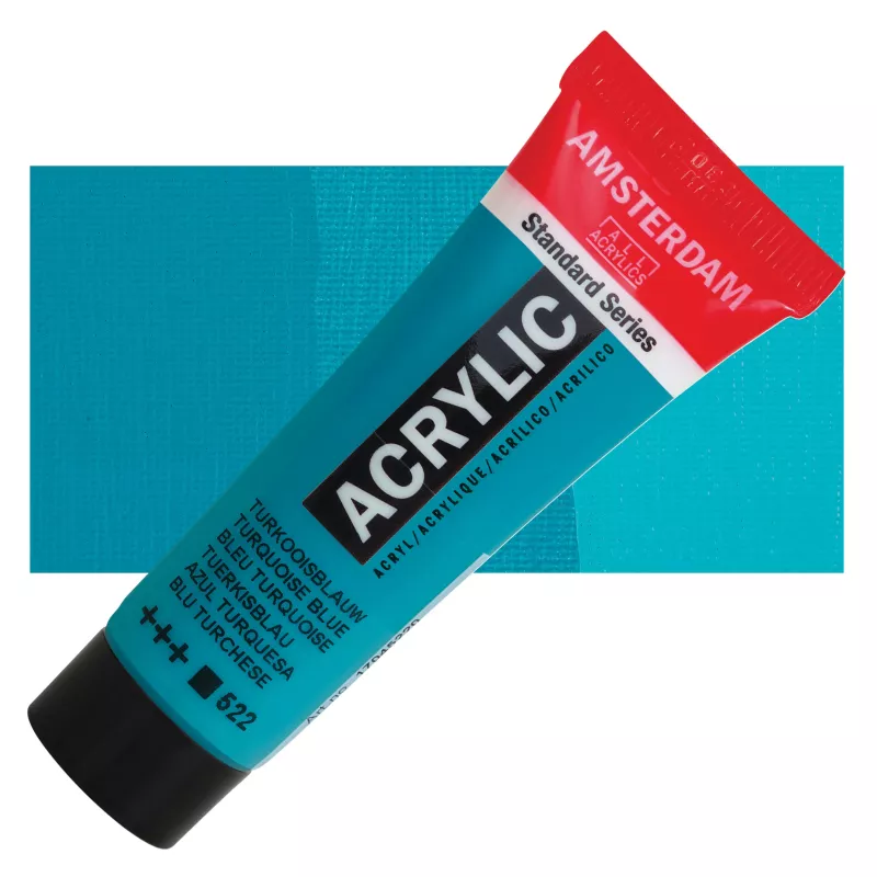 Akrylové barvy Amsterdam 120ml - varianty - 522 Turquoise Blue Royal Talens
