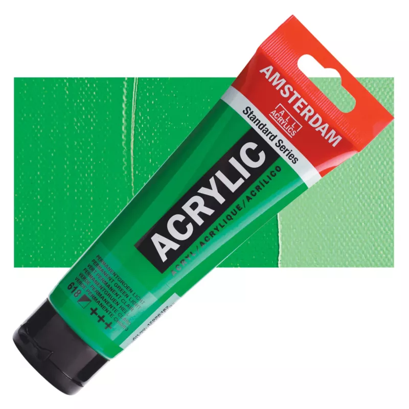 Akrylové barvy Amsterdam 120ml - varianty - 618 Perm. Green Light Royal Talens