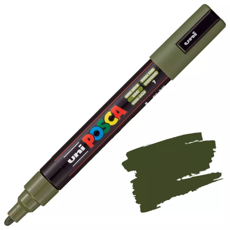 Akrylový fix Posca PC-5M 2,5mm (kulatý hrot) - varianty - PC-5M 1,8 - 2,5 mm - Khaki Green 7 NEW