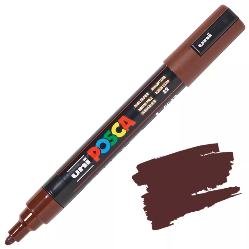 Akrylový fix Posca PC-5M 2,5mm (kulatý hrot) - varianty - PC-5M 1,8 - 2,5 mm - Dark Brown 22 NEW