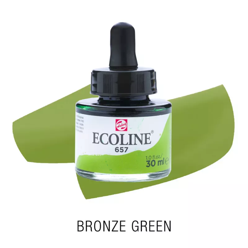 Ecoline akvarelový inkoust 30ml - Bronze Green 657