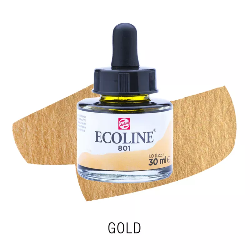 Ecoline akvarelový inkoust 30ml - Gold 801