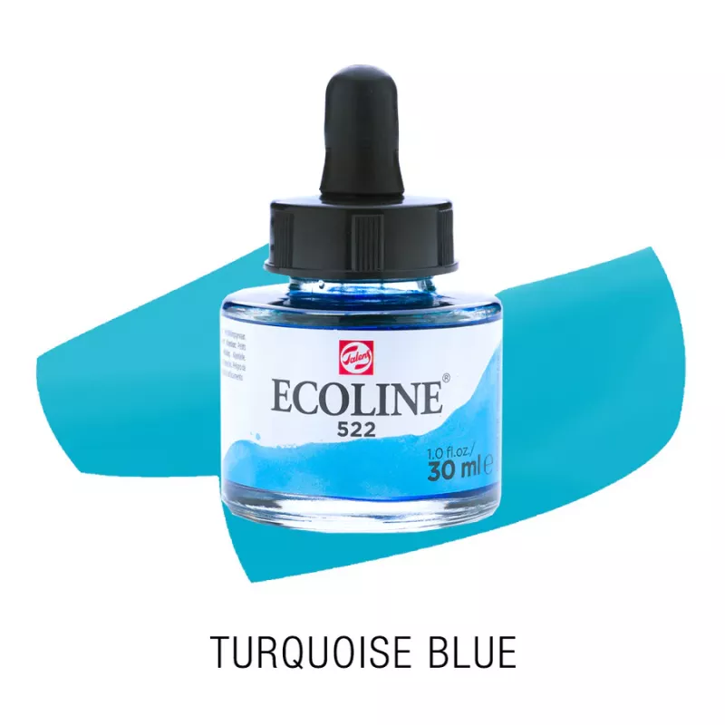 Ecoline akvarelový inkoust 30ml - Turguise Blue 522