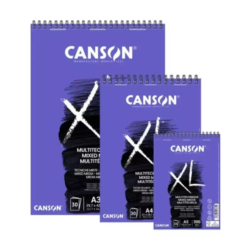 Umělecký blok Canson XL MEDIA - (300g) kroužková vazba - varianty