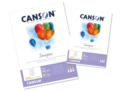 Umělecký blok Imagine (Canson) -  lepený na krátké straně (200g/m2)  - varianty
