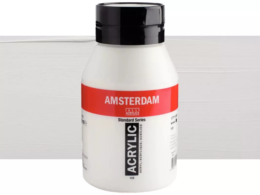 Akrylové barvy Amsterdam 1000ml - varianty - 105 Titanium White