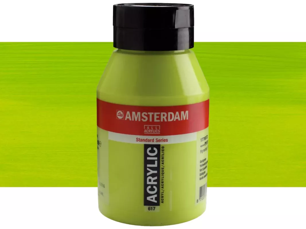 Akrylové barvy Amsterdam 1000ml - varianty - 617 Yellow Green