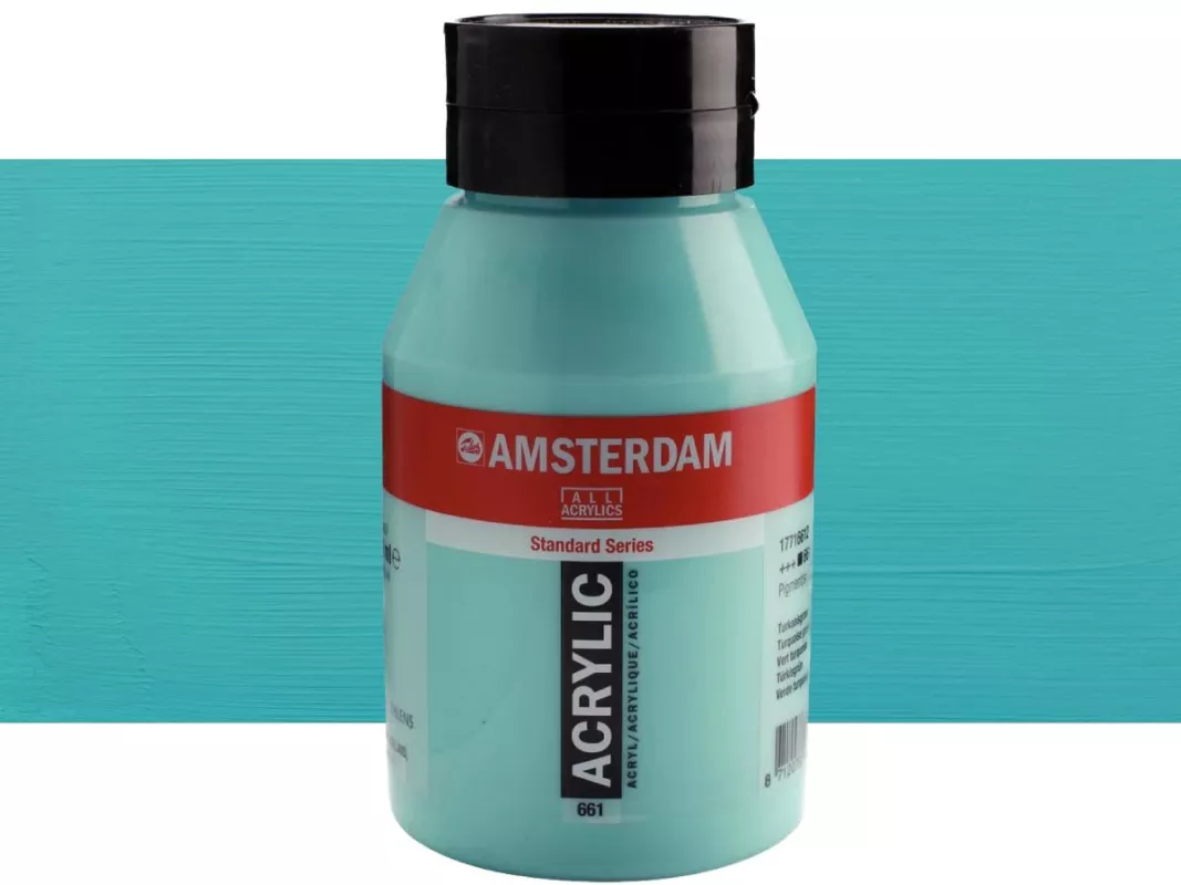 Akrylové barvy Amsterdam 1000ml - varianty - 661 Turquoise Green