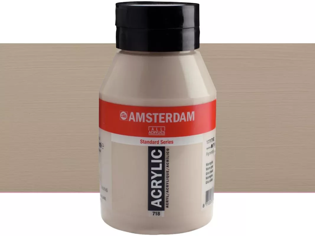 Akrylové barvy Amsterdam 1000ml - varianty - 718 Warm Grey