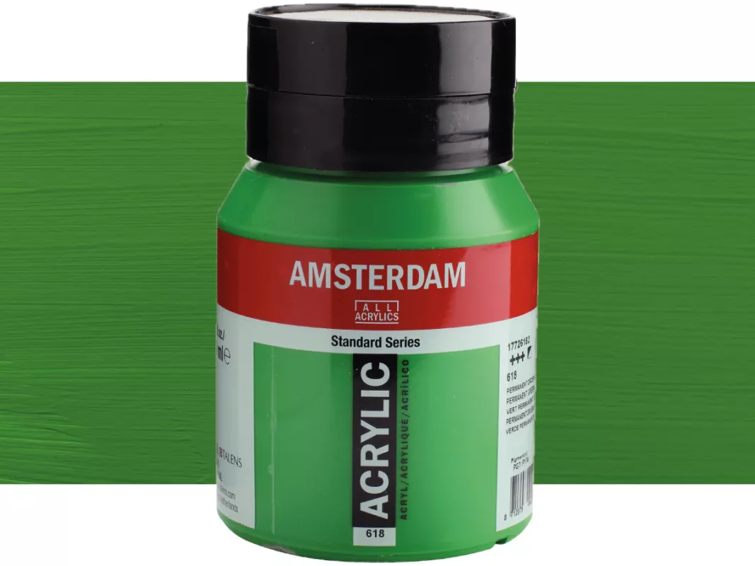 Akrylové barvy Amsterdam 500ml - varianty - 618 Perm. Green Light