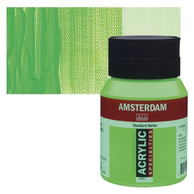 Akrylové barvy Amsterdam 500ml - varianty - 672 Reflex Green