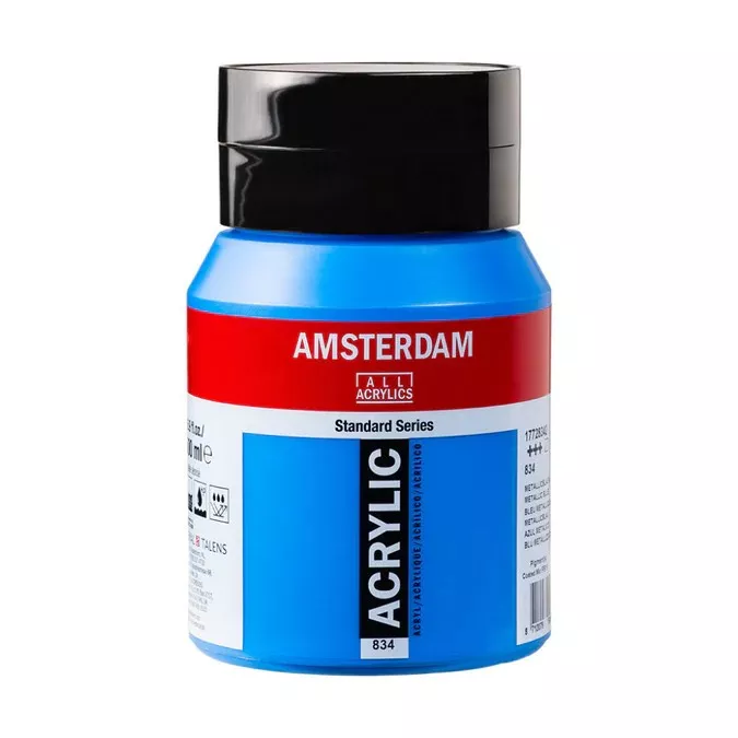 Akrylové barvy Amsterdam 500ml - varianty - 834 Metallic Blue