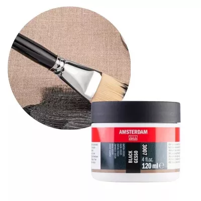 Amsterdam Black Gesso - černý šeps Amsterdam - varianty | černý šeps Amsterdam - 120 ml, černý šeps Amsterdam - 250 ml