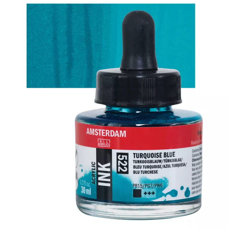 Inkoust akryl Amsterdam 30ml - varianty - 522 Turquise Blue Royal Talens