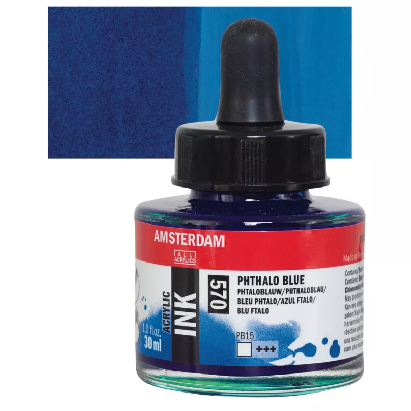 Inkoust akryl Amsterdam 30ml - varianty - 570 Phthalo Blue Royal Talens