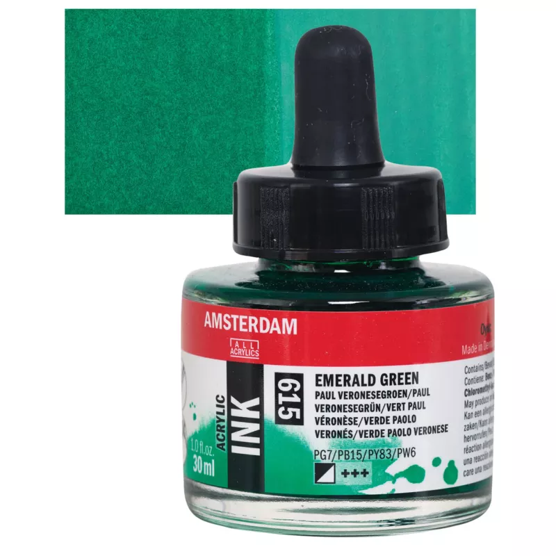 Inkoust akryl Amsterdam 30ml - varianty - 615 Emerald Green Royal Talens