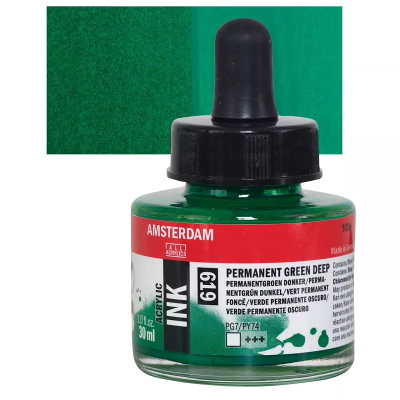 Inkoust akryl Amsterdam 30ml - varianty - 619 Perm. Green Deep Royal Talens