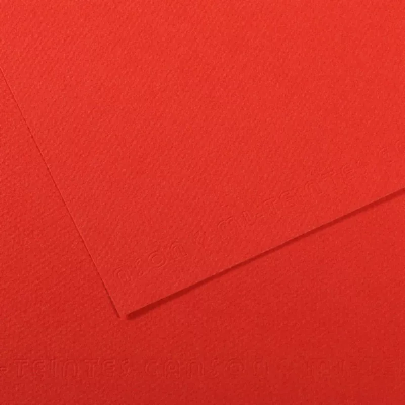 Barevný papír CANSON MI-TEINTES 21x29,7cm formát A4 (160g/m2) - 48 odstínů - 506 - Poppy red