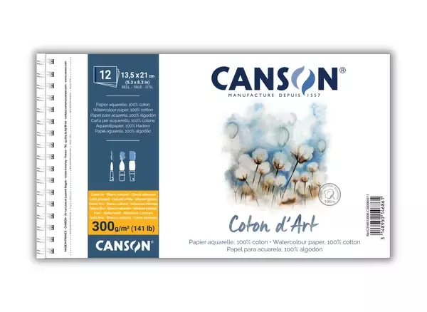 Bavlněný akvarelový skicák Canson Coton d’Art 300 g - varianty