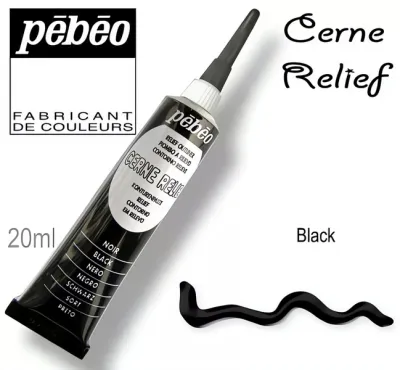 Kontura CERNE RELIEF č.390 (Pébéo) - 20ml černá