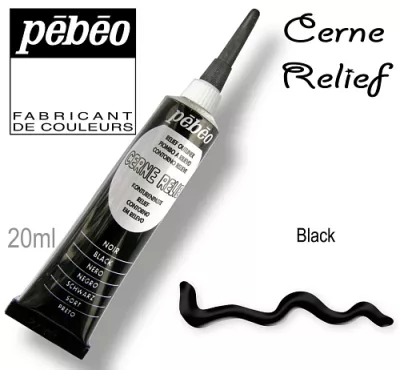 Kontura CERNE RELIEF č.390 (Pébéo) - 20ml černá