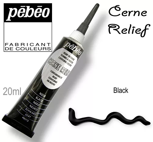 Kontura CERNE RELIEF č.390 (Pébéo) - 20ml černá Pebeo