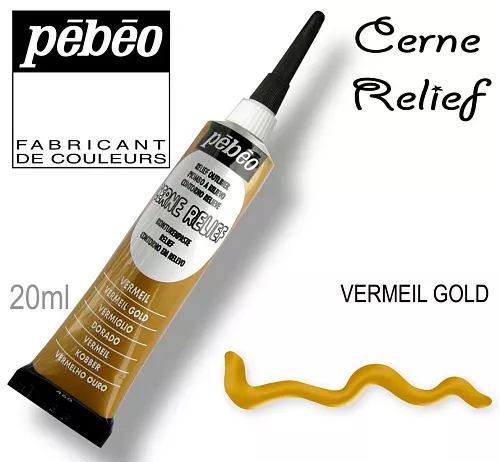 Kontura CERNE RELIEF č.460 (Pébéo) - 20ml rumělka zlatá Pebeo