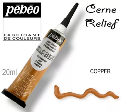 Kontura CERNE RELIEF č.480 (Pébéo) - 20ml měděná 