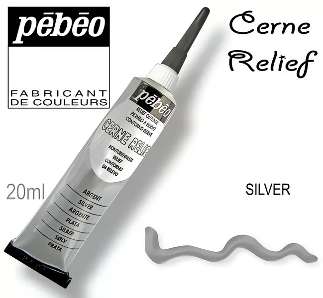 Kontura CERNE RELIEF č.774 (Pébéo) - 20ml stříbrná Pebeo