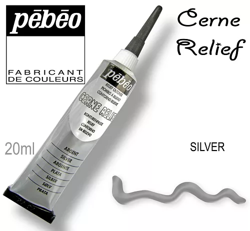 Kontura CERNE RELIEF č.774 (Pébéo) - 20ml stříbrná Pebeo