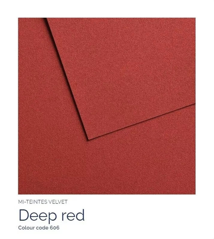 Mi-Teintes VELVET sametový pastel papír 430g 50x65 - varianty - 606 Deep Red Canson