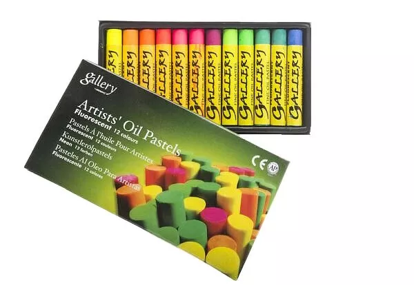 Olejový pastel Gallery Artist - sada 12 ks Fluo.