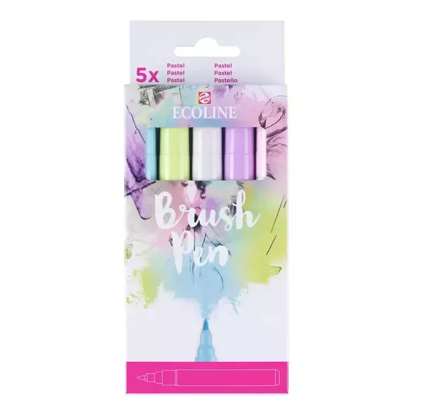 Sada Brush Pen Ecoline 5ks - Pastelové odstíny