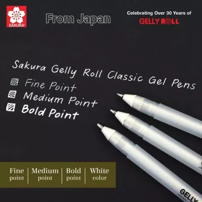 Sakura Basic White Gelly Roll - varianty