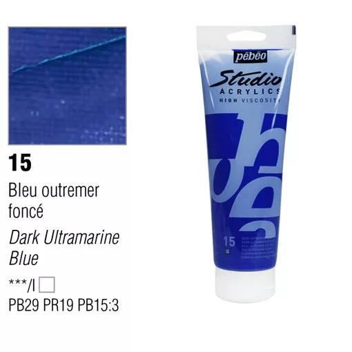 Studio Acrylics Pébéo 100 ml - varianty - 15 Dark Ultramarine Blue Pebeo