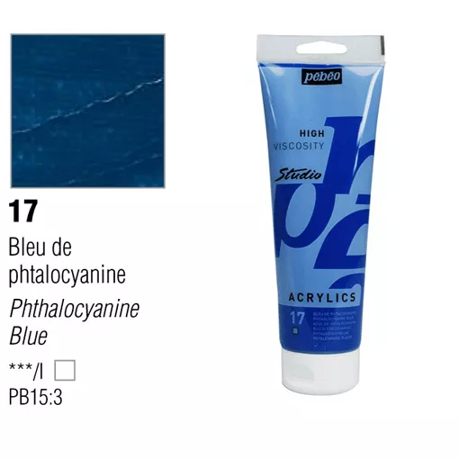 Studio Acrylics Pébéo 100 ml - varianty - 17 Phthalocyanine Blue Pebeo