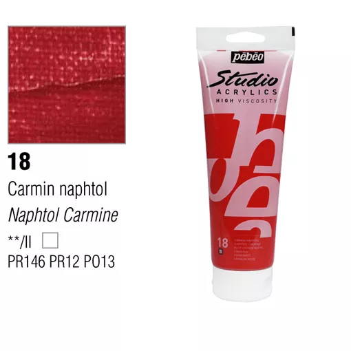 Studio Acrylics Pébéo 100 ml - varianty - 18 Naphtol Carmine Pebeo
